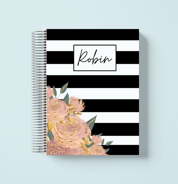 Floral Stripes Monthly Planner