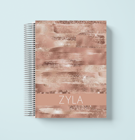 Rose Gold Pattern Strokes Weekly Planner