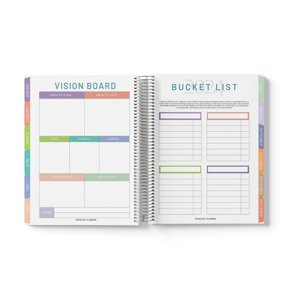 Glitter Brush Strokes Monthly Planner