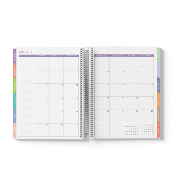 Violet Rose Pattern Monthly Planner