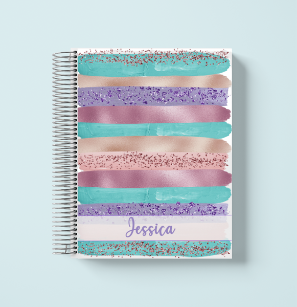 Glitter Brush Strokes Monthly Planner