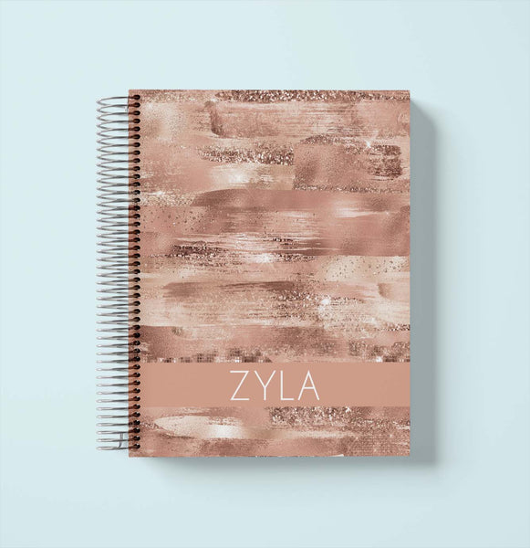 Rose Gold Strokes Monthly Planner