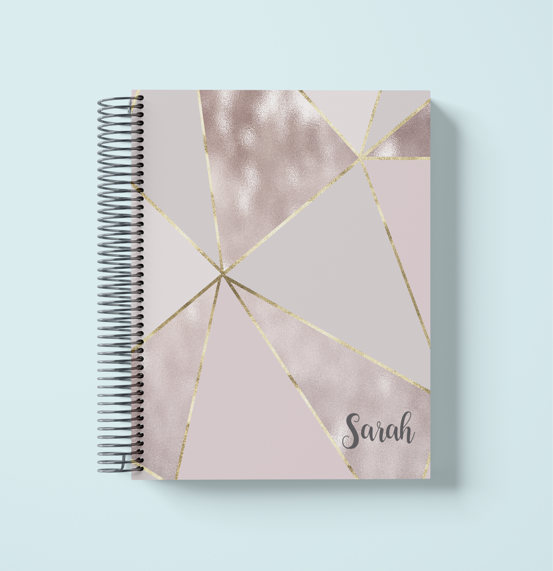 Rose Gold Triangles Shimmer Weekly Planner